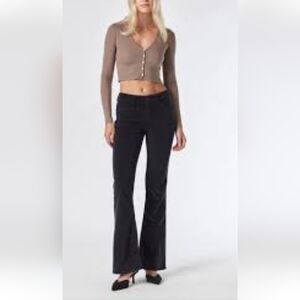 Mavi Black Corduroy Bootcut Flare Jeans - Sleek High-Rise Style